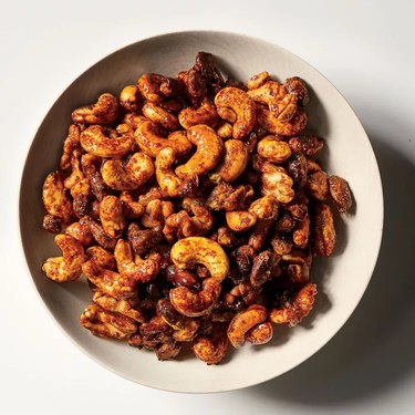 sticky spiced walnuts
